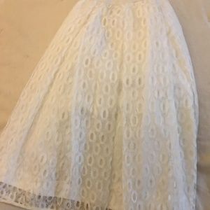 Anthropologie White Lace Skirt